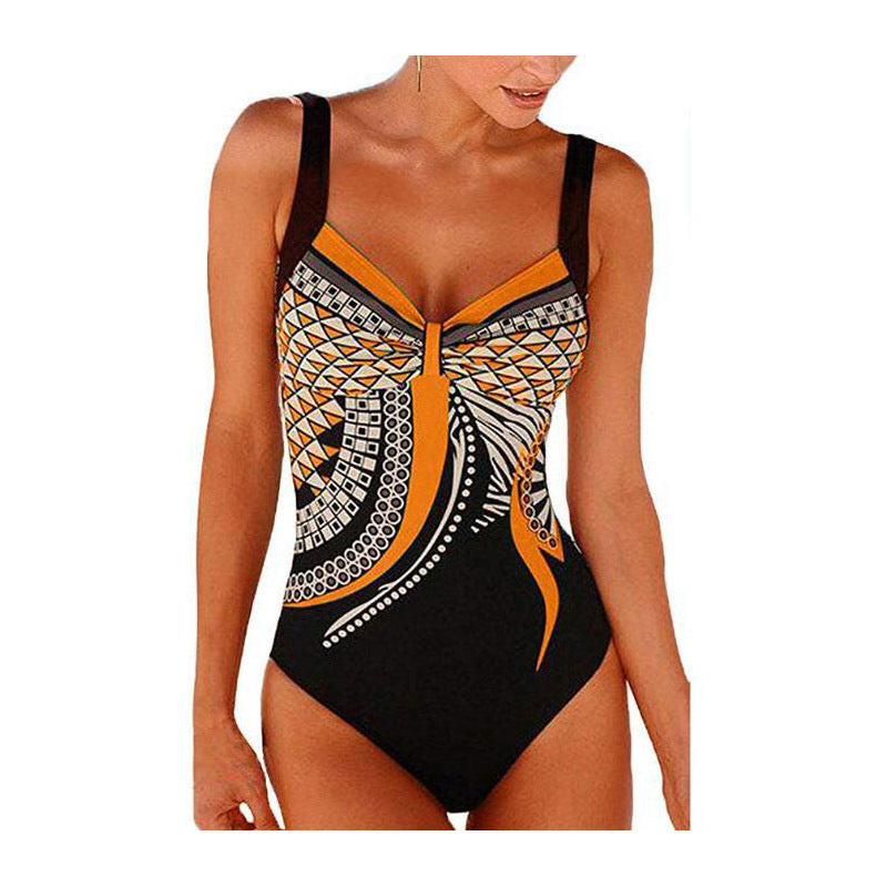 🩱🏊♀️2025 novi retro print novi jednodijelni kupaći kostim s retro printom-H