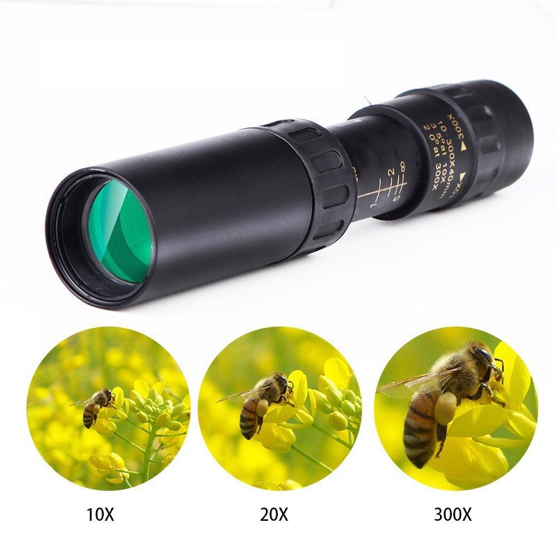【🏆Produse populare】💥Binoclu portabil puternic cu zoom 10-300X HD Telescop profesional cu rază lungă de acțiune Monoculară lunetă cu vedere nocturnă scăzută pentru vânătoare_3983425