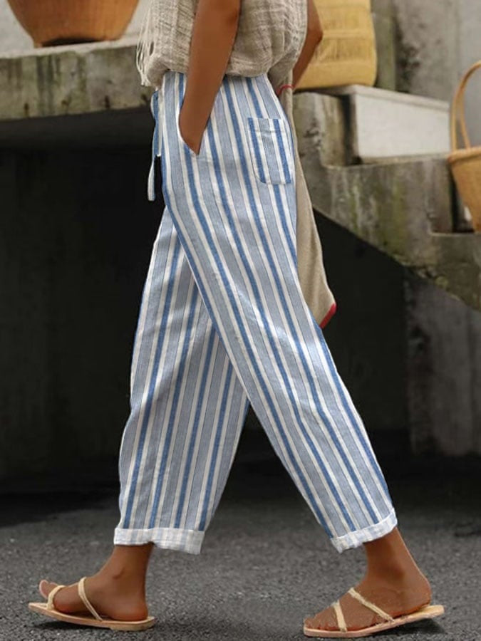 【S-5XL】pantaloni casual de dama cu imprimeu