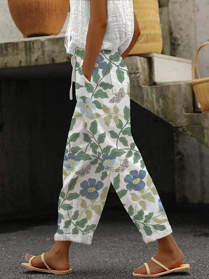 【S-5XL】pantaloni casual de dama cu imprimeu