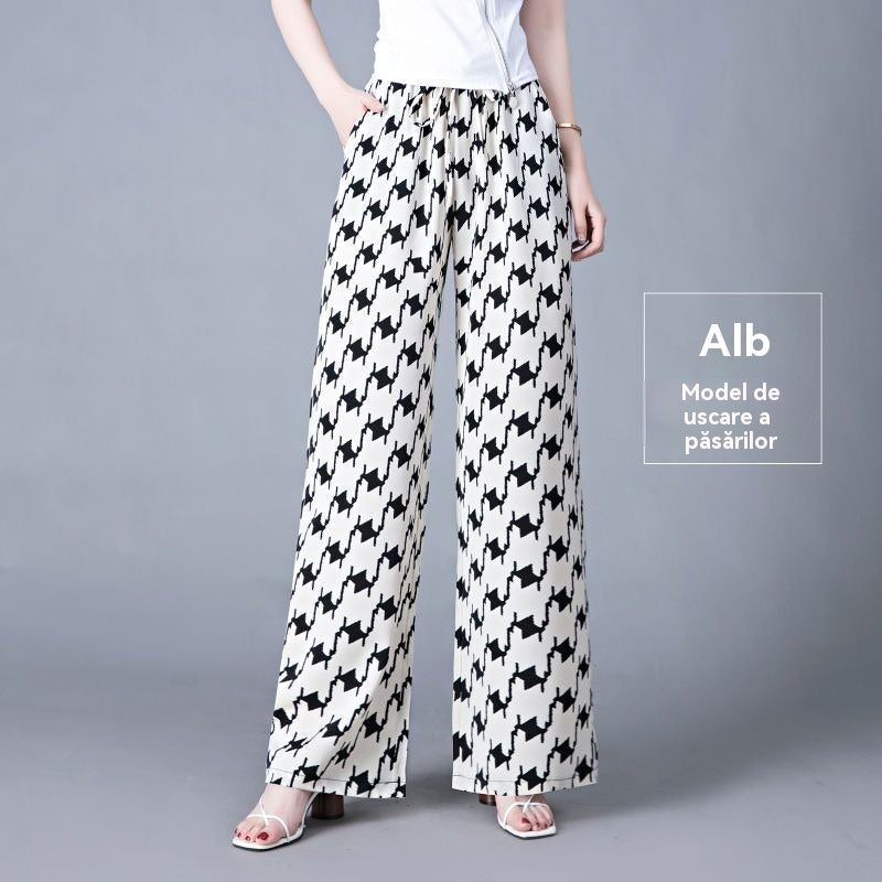 š„ć40-105KGćšPantaloni casual de damÄ din mÄtase glacialÄ, mÄrime mare, croialÄ slim, prietenoČi cu pielea Či respirabili
