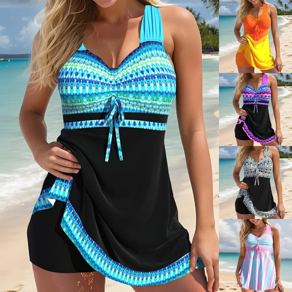 🏊♀️👙【S-5XL】Ljeto 2025. novi ženski modni bikini s printom i V-izrezom, prozračni, brzosušeći, podijeljeni kupaći kostim s printom-H