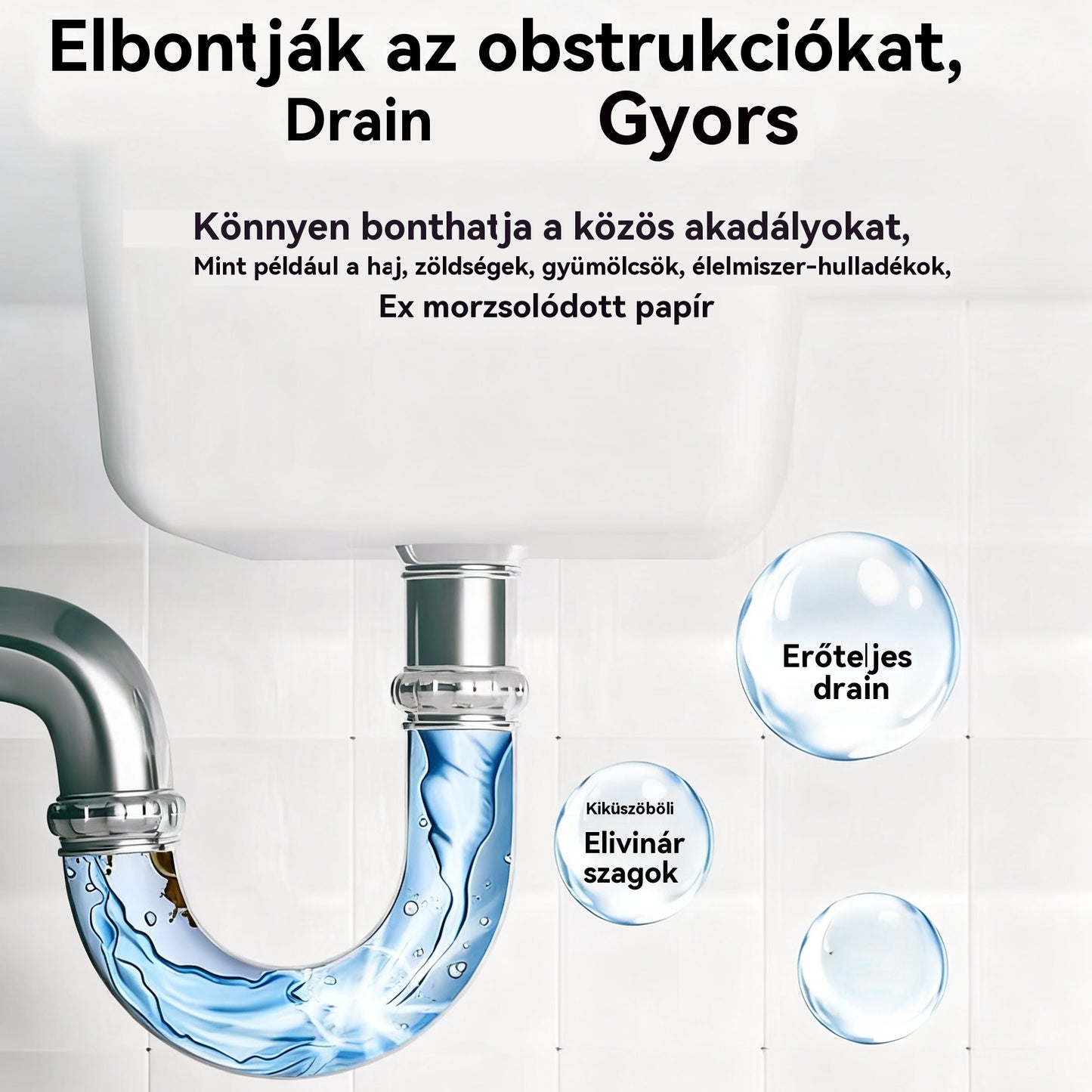 🛁💦【Vásárolj 1-et, kapsz 1-et ingyen】🌟Mosogató- és lefolyótisztító: Nagy sűrűségű hab, amely kivonatokból és lebontó enzimekből készül.-U