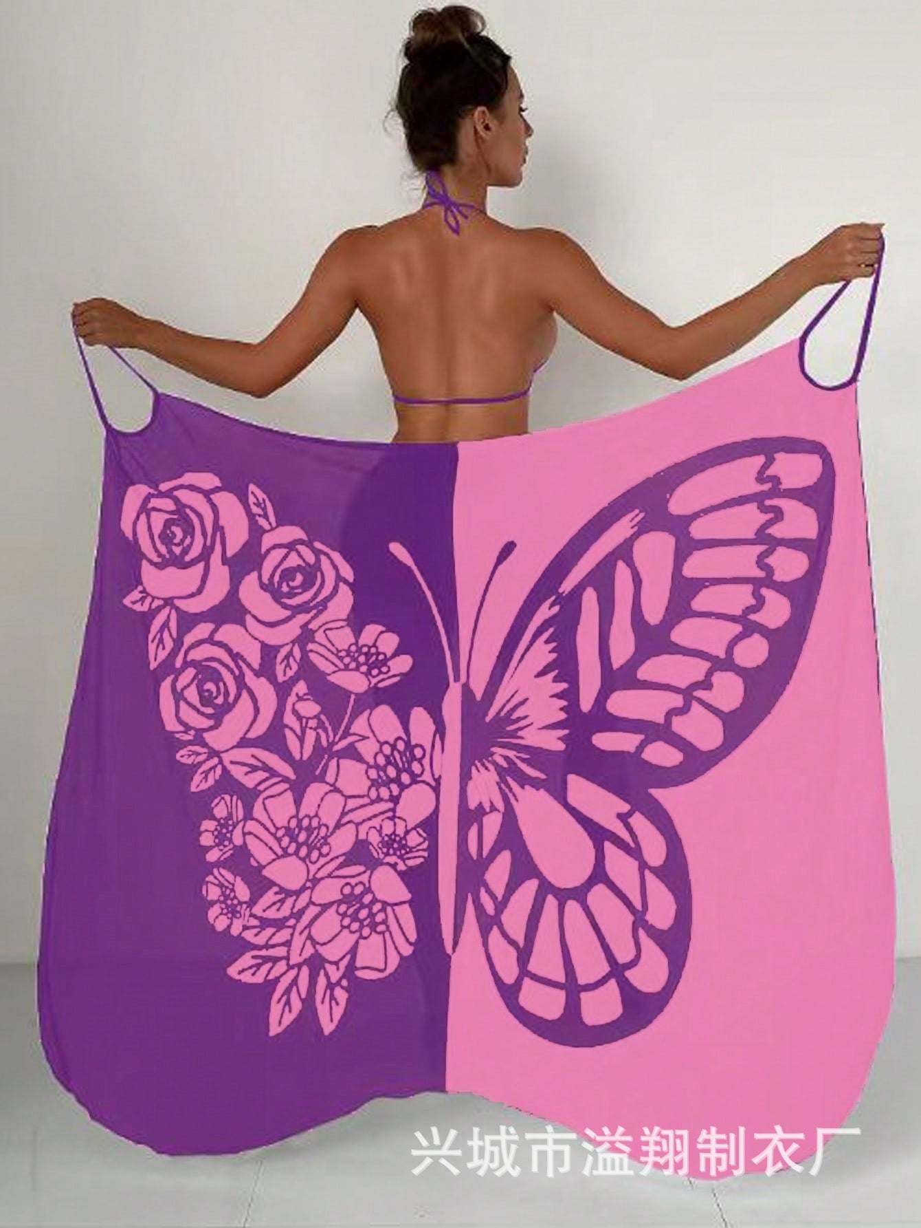 💟【S-XL】👗Mrežasta šal haljina za plažu s printom leptira3656855
