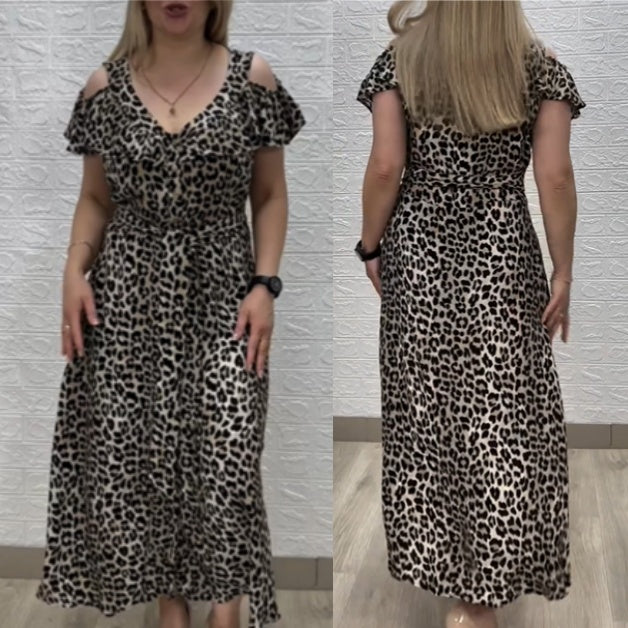 💟【S-5XL】👗💟Rochie confortabilă cu imprimeu leopard de vară