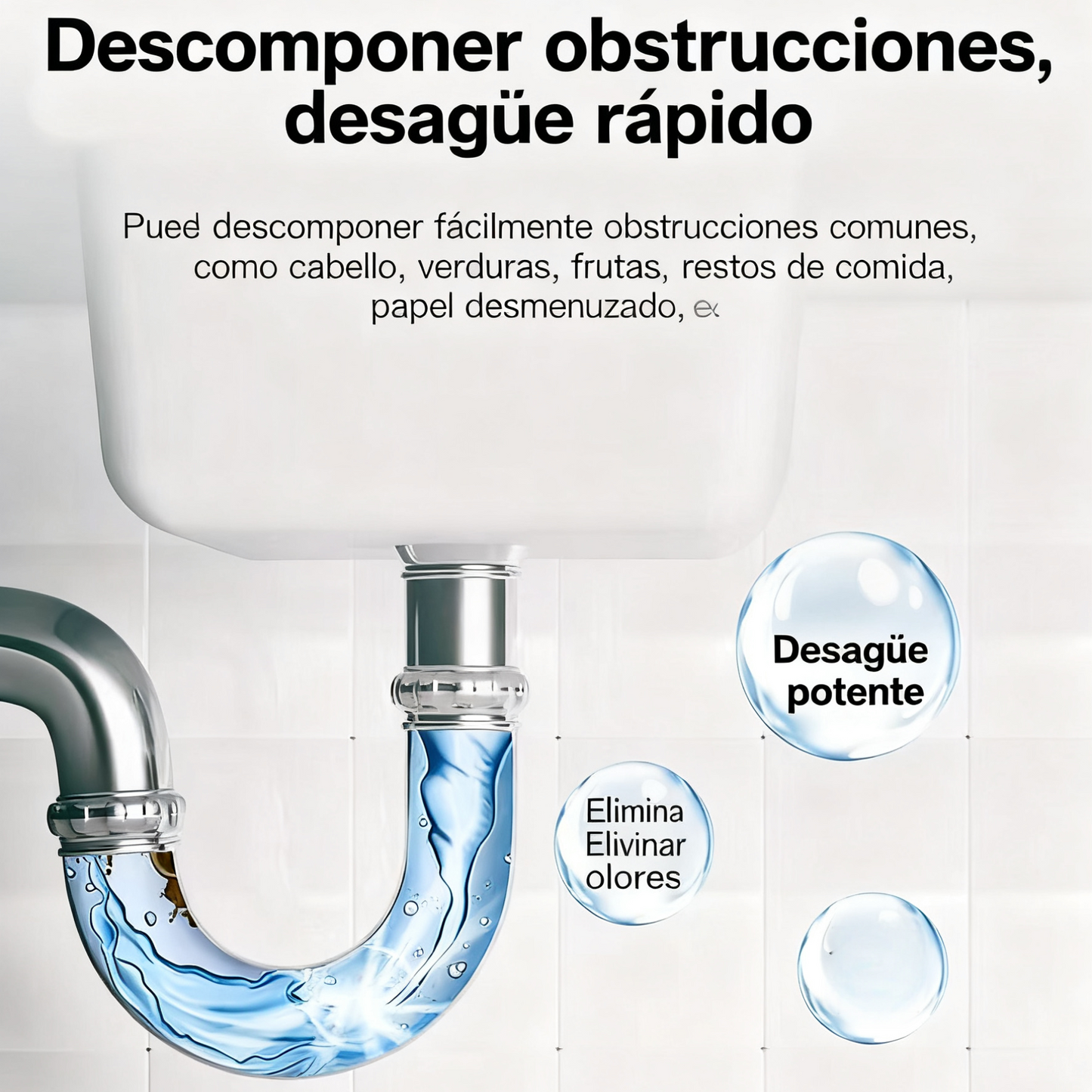 🛁💦【Compra 1 y llévate 1 gratis】🌟Limpiador de fregaderos y desagües: espuma de alta densidad a partir de extractos y enzimas en descomposición.-E