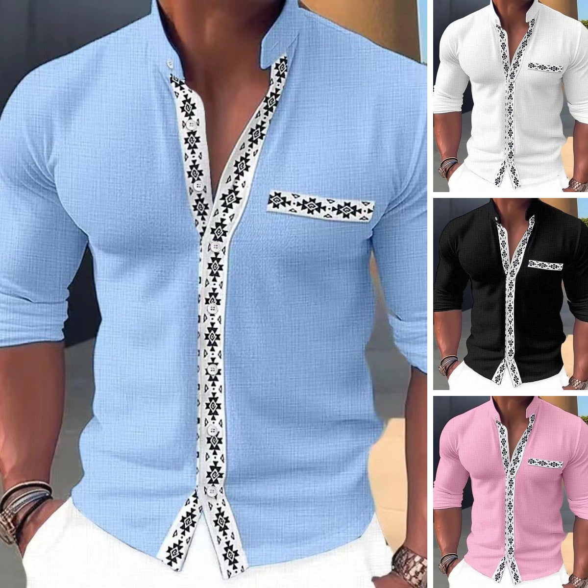 【50% OFF】【S-3XL】🔥 Nova modna muška majica s ovratnikom i printom iz 2025., prikladna za svaki dan ili odmor