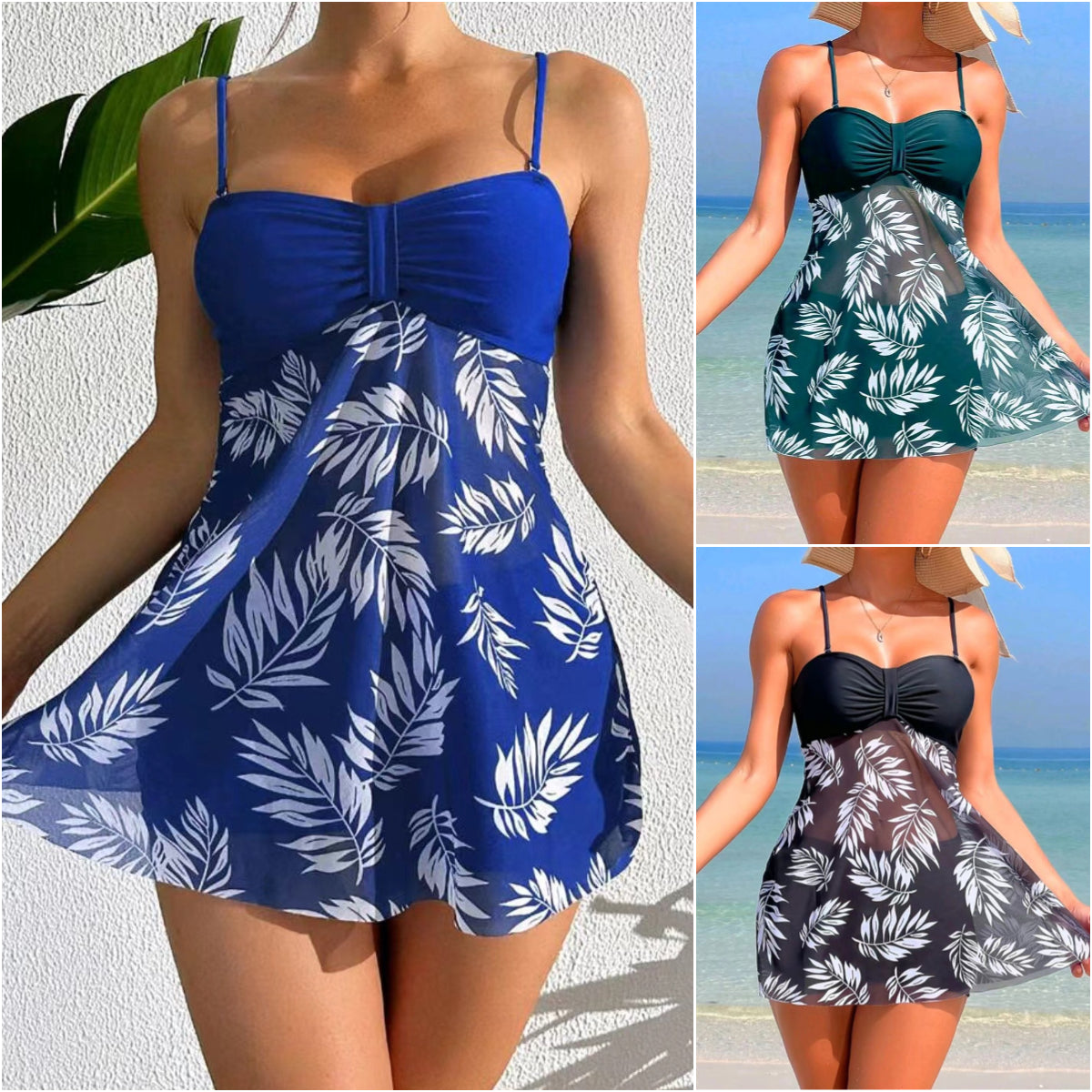 👙Set de costume de baie cu imprimeu de plasă nou 2025-4008702