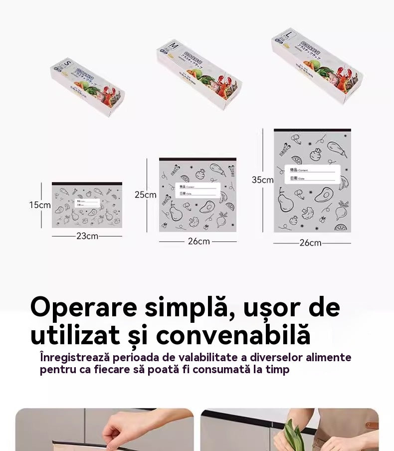 š„š„Un total de 120 de pungi antibacteriene din folie de aluminiu, super uČor de utilizat, pentru pÄstrarea prospeČimii.