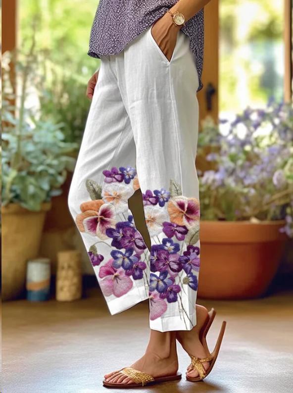 【S-5XL】pantaloni casual de dama cu imprimeu
