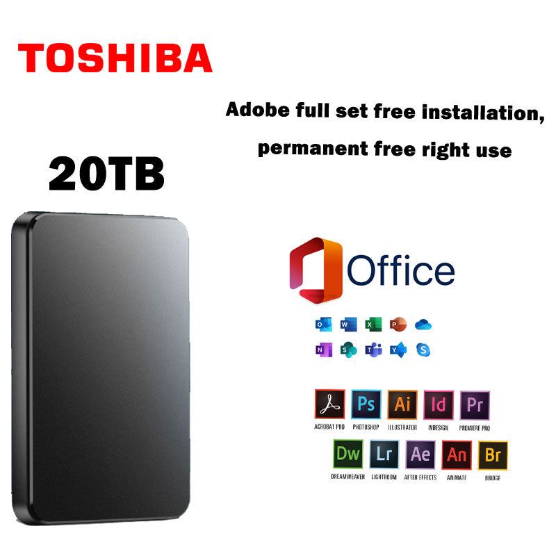 Mobilni trdi disk Toshiba Ultra High Capacity 20 TB + originalni paket Office + Adobe brezplačno-L