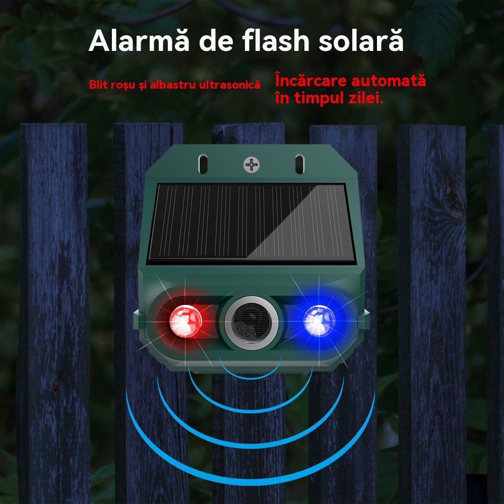 š„Repelent solar cu ultrasunete pentru animale pentru exterior Repelent pentru pÄsÄri cu luminÄ infraroČu intermitent cu LED roČu Či albastru