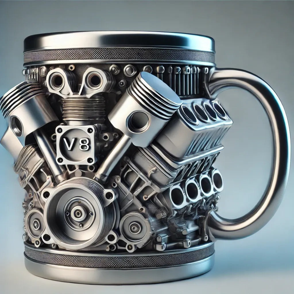 🎁☕Ceașcă de cafea din oțel inoxidabil Creative Engine V6V8-R