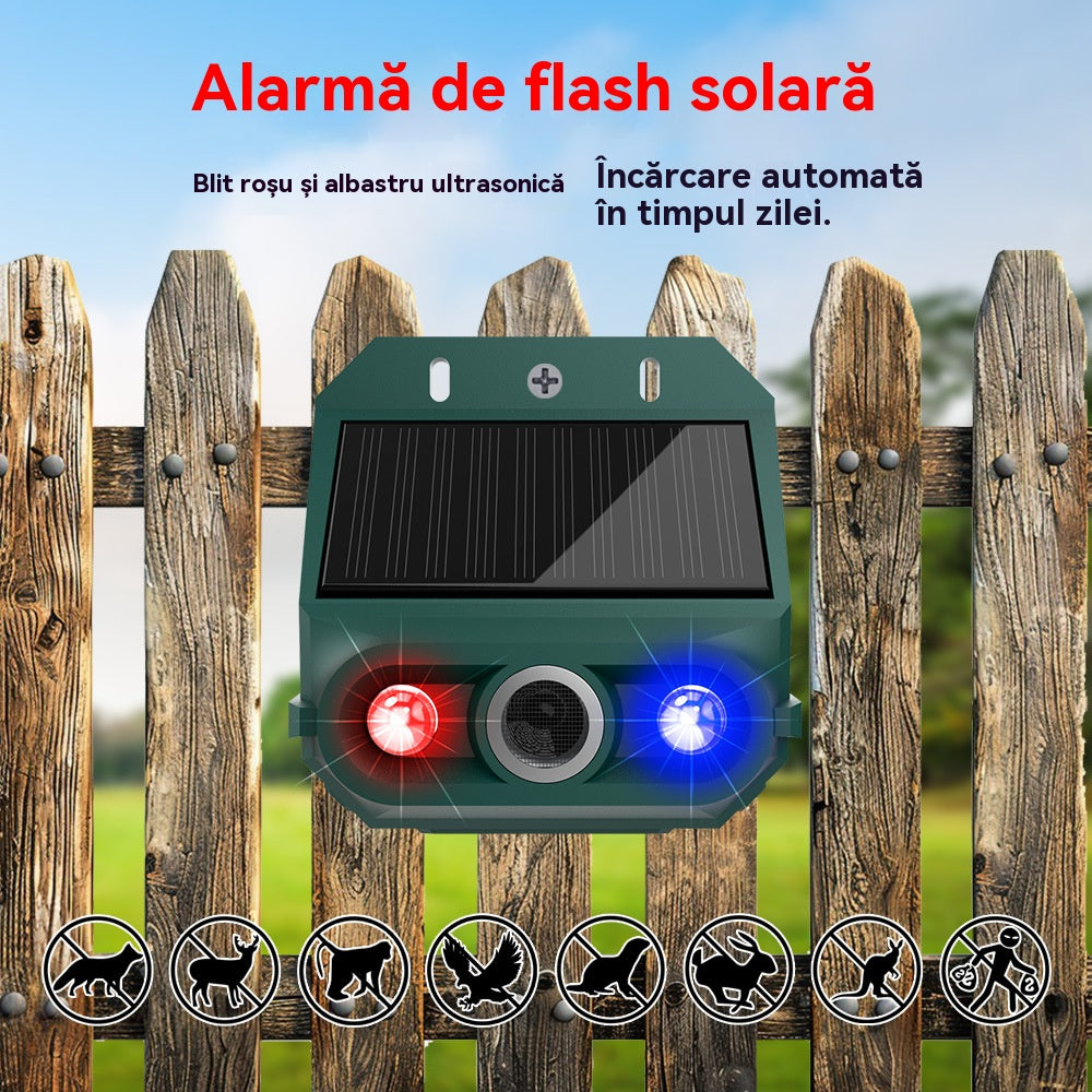 š„Repelent solar cu ultrasunete pentru animale pentru exterior Repelent pentru pÄsÄri cu luminÄ infraroČu intermitent cu LED roČu Či albastru