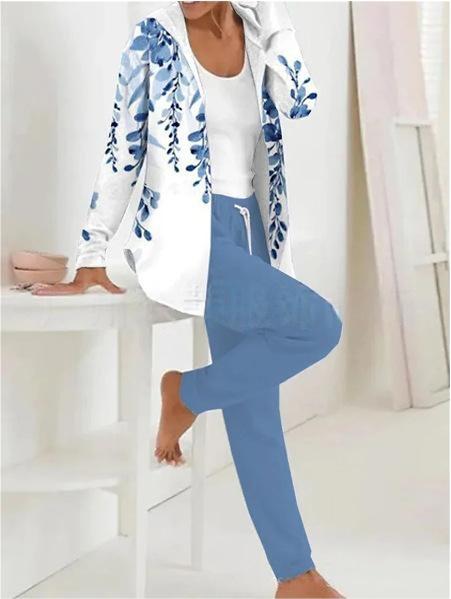 👕👖【S-3XL dugi rukavi + hlače】Jesen i zima novi ženski ležerni dvodijelni set s printom-H