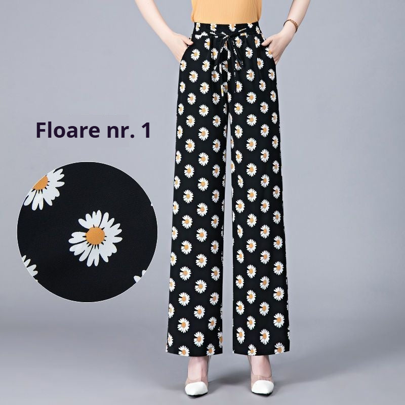 š„ć40-105KGćšPantaloni casual de damÄ din mÄtase glacialÄ, mÄrime mare, croialÄ slim, prietenoČi cu pielea Či respirabili