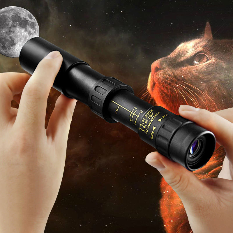 【🏆Produse populare】💥Binoclu portabil puternic cu zoom 10-300X HD Telescop profesional cu rază lungă de acțiune Monoculară lunetă cu vedere nocturnă scăzută pentru vânătoare_3983425