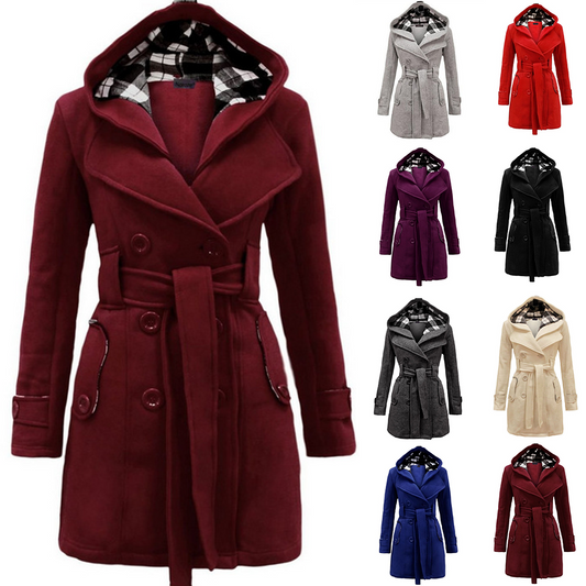 ✨【Visoka kvaliteta】【S-3XL】Ženska topla jakna s kapuljačom srednje duljine-H