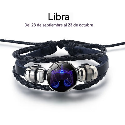 【Kup 1, a 1 dostaniesz gratis】🌙Bransoletka ze znakiem zodiaku – Skórzana pleciona bransoletka ochronna – Przyciągaj szczęście i dobrobyt