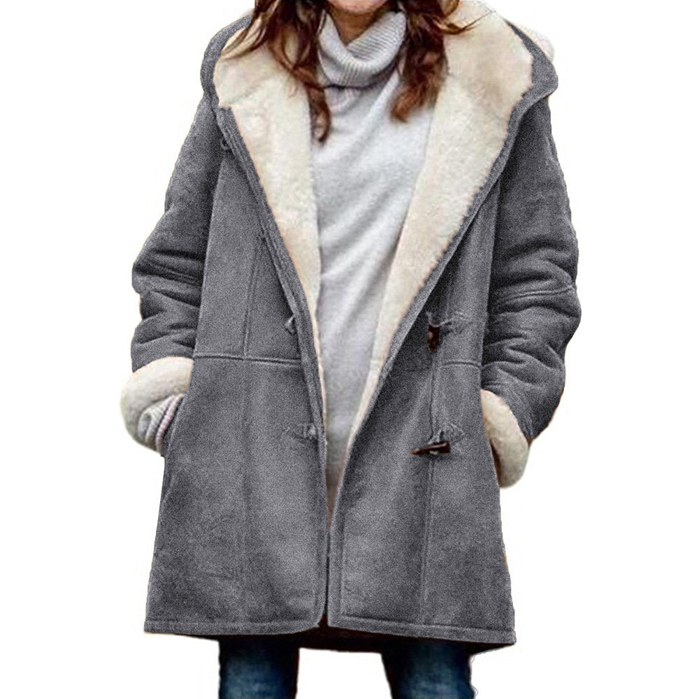 🐏🥼💖【Nueva colección de invierno 43% de descuento】2025 Abrigo de mujer elegante y cálido de ante con forro polar, S-5XL, abrigo de invierno/para el día a día-E