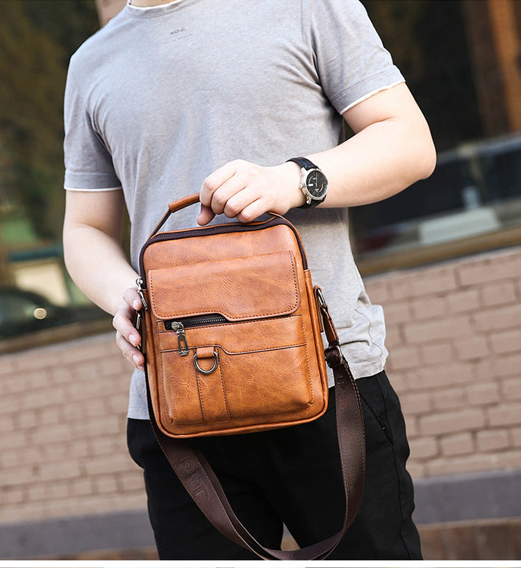 🔥Nueva promoción 👜 Bolsa moderna y casual de cuero para hombre, gran capacidad-E