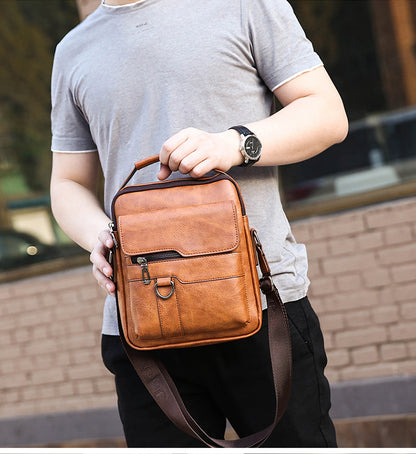 🔥Nueva promoción 👜 Bolsa moderna y casual de cuero para hombre, gran capacidad-E