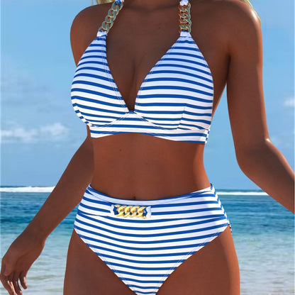 🏖️【40-80kg】🤩 Új mintás fürdőruha szett, gyorsan száradó és légáteresztő anyag, testhezálló és stílusos-U