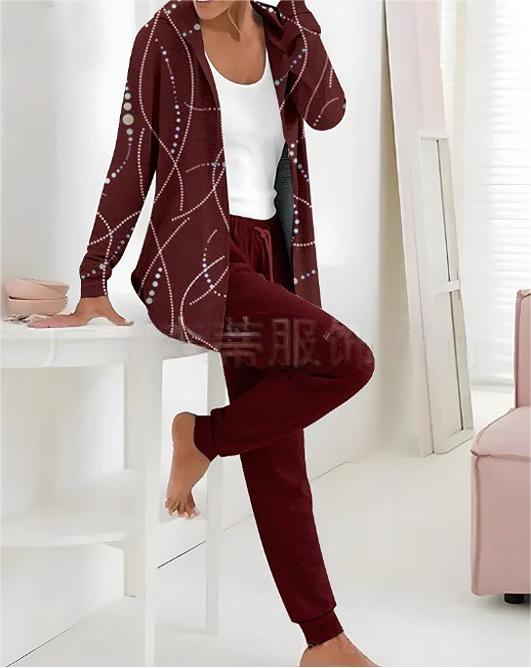 👕👖【S-3XL dugi rukavi + hlače】Jesen i zima novi ženski ležerni dvodijelni set s printom-H
