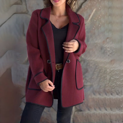 💥【S-5XL】Nowy elegancki dwustronny płaszcz wełniany z kołnierzem marynarkowym –