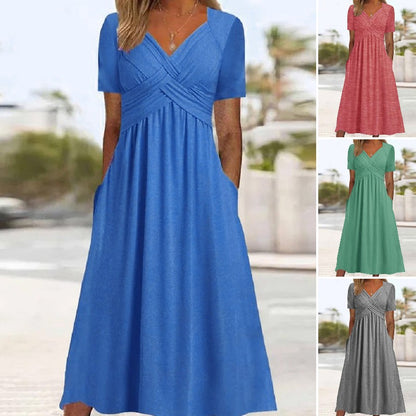 🔥🔥【50% REDUCERE】🔥🔥👗【S-3XL】Rochii casual simple, modă, unicolor, noi pentru primăvară și vară 2025_3964841