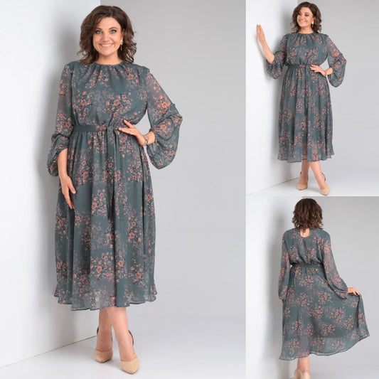 🌸💖🥰【S-5XL】2025 rochie lungă confortabilă imprimată în stil nou