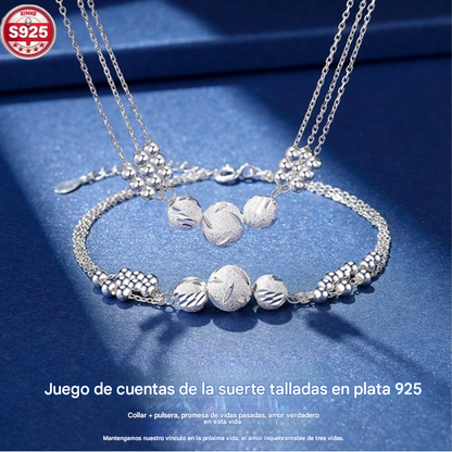 🔥【Compra uno, llévate otro gratis】🔥✨Collar ligero y lujoso + pulsera de cuentas de la suerte-E