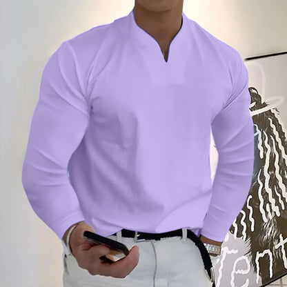 🔥🔥【S-5XL】 Nové letní pánské bavlněné tričko s výstřihem do V -- Z
