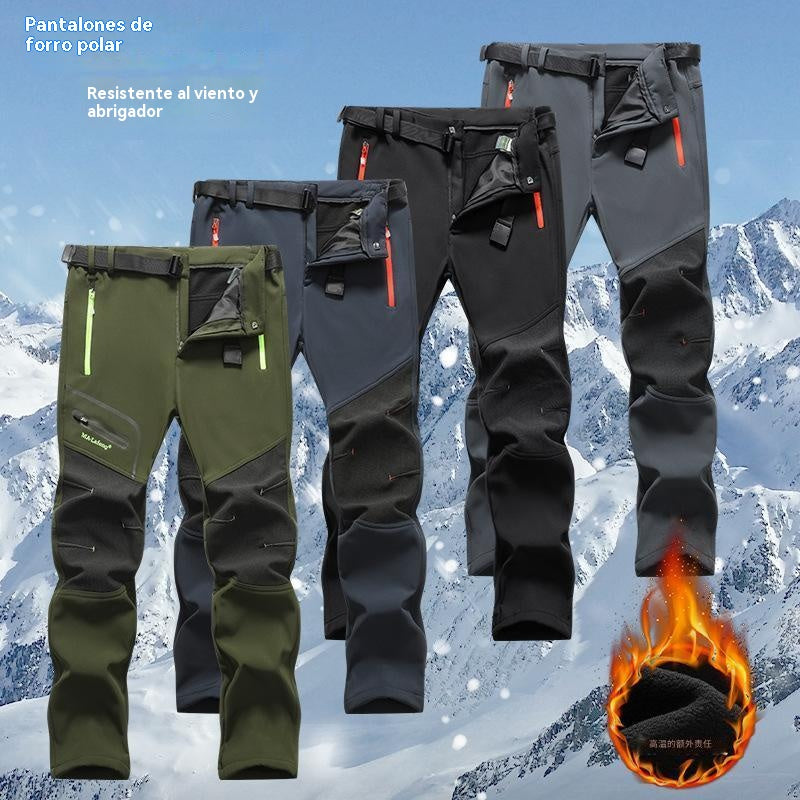[S-5XL]  Nuevos pantalones casuales impermeables y cálidos para hombre, otoño e invierno 2025-E