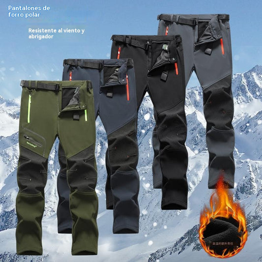 [S-5XL]  Nuevos pantalones casuales impermeables y cálidos para hombre, otoño e invierno 2025-E