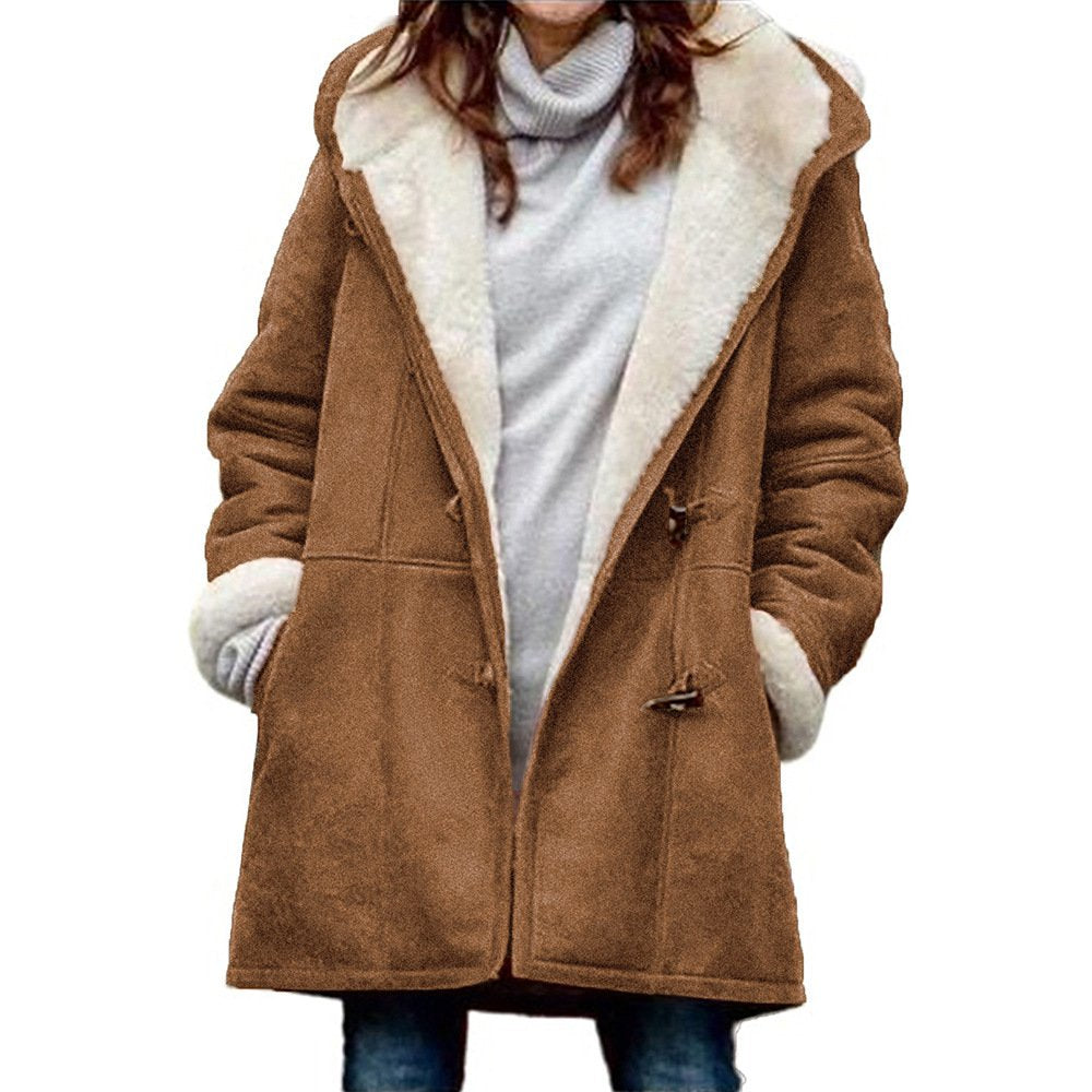 🐏🥼💖【Nueva colección de invierno 43% de descuento】2025 Abrigo de mujer elegante y cálido de ante con forro polar, S-5XL, abrigo de invierno/para el día a día-E