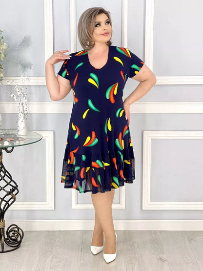 【S-5XL】2024 Noua respirabil Flower Swing imprimate fusta