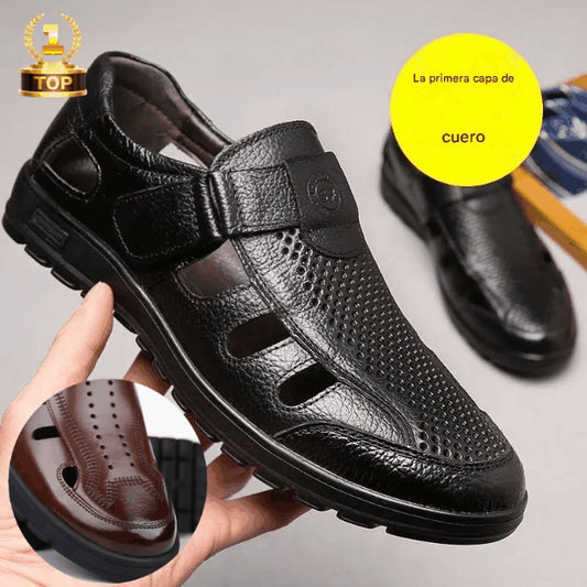 【39-44】🔥2026 Sandalias de cuero transpirables para hombre de verano-E