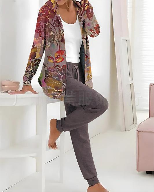👕👖【S-3XL dugi rukavi + hlače】Jesen i zima novi ženski ležerni dvodijelni set s printom-H