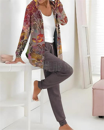 👕👖【S-3XL dugi rukavi + hlače】Jesen i zima novi ženski ležerni dvodijelni set s printom-H