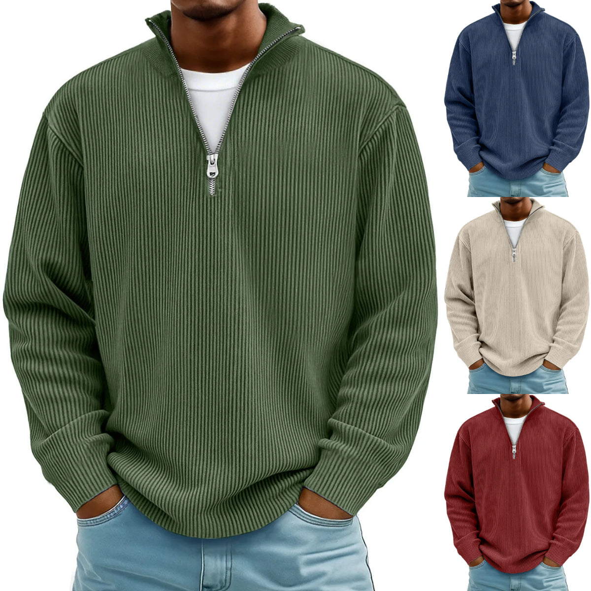 🔥【S-5XL】Nueva sudadera de hombre con cuello alto, otoño/invierno 2026-E