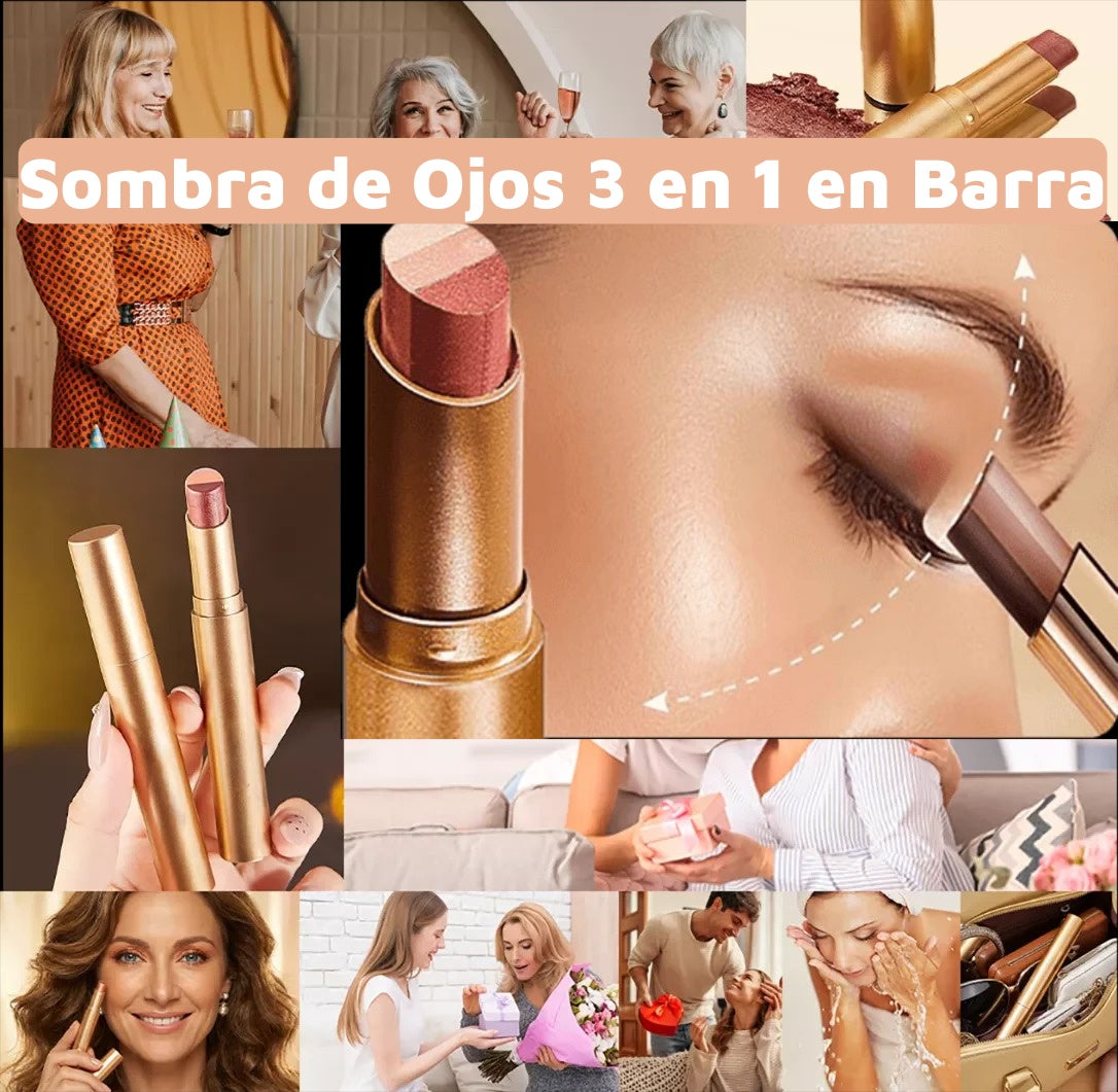 【2PCS】✨ Sombra de Ojos 3 en 1 en Barra – Brillo Instantáneo, Efecto Lifting y Larga Duración 💄-E