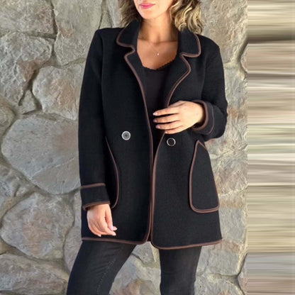 💥【S-5XL】Nowy elegancki dwustronny płaszcz wełniany z kołnierzem marynarkowym –