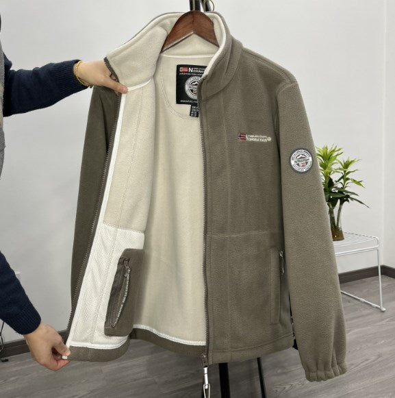 Chaqueta de Terciopelo Grueso de Lana para Hombre, Talla Grande, Cálida y Cómoda para Otoño e Invierno【40% de Descuento】-E