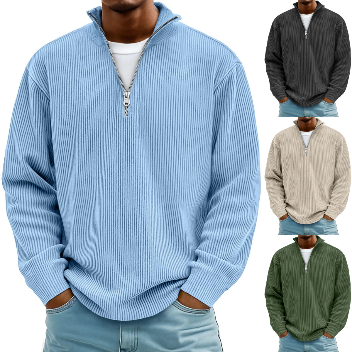 🔥【S-5XL】Nueva sudadera de hombre con cuello alto, otoño/invierno 2026-E