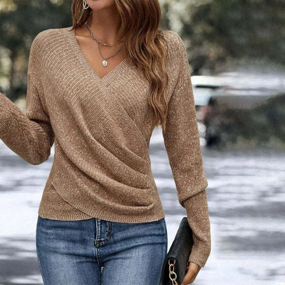 🔥【Compra 1 y llévate 1 gratis】Elegante suéter de punto para mujer de estilo casual, pulóver cálido de manga larga para primavera y otoño-E