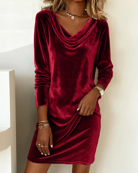 【S-3XL】Vestido de terciopelo holgado para mujer, estilo lujoso-E