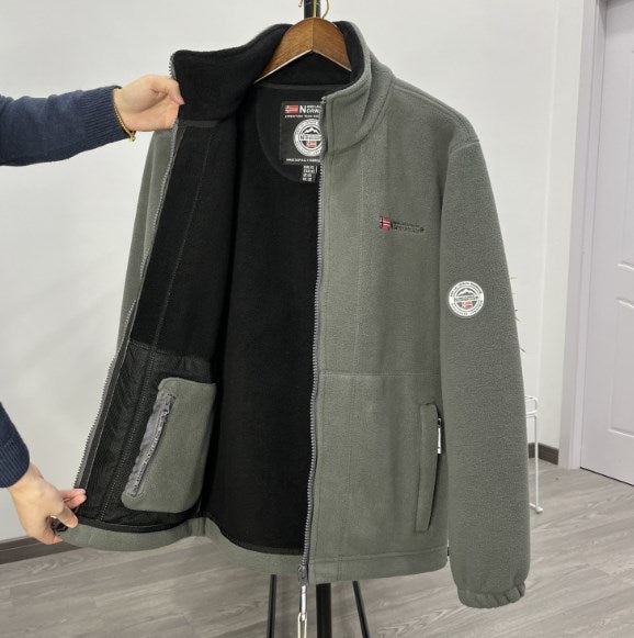 ❄️🧥【XS-3XL】Chaqueta de forro polar de terciopelo grueso para hombre, otoño e invierno, cálida, ligera, talla grande_4120096-E