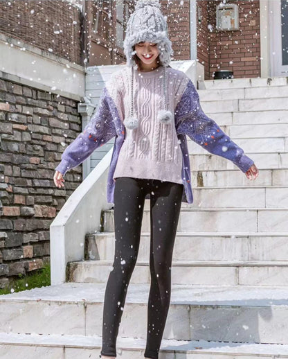 ✨⛄【Kupite eno, drugo dobite brezplačno🔥】【S-5XL】Ženske tople volnene pajkice - obvezen kos za jesen in zimo-L