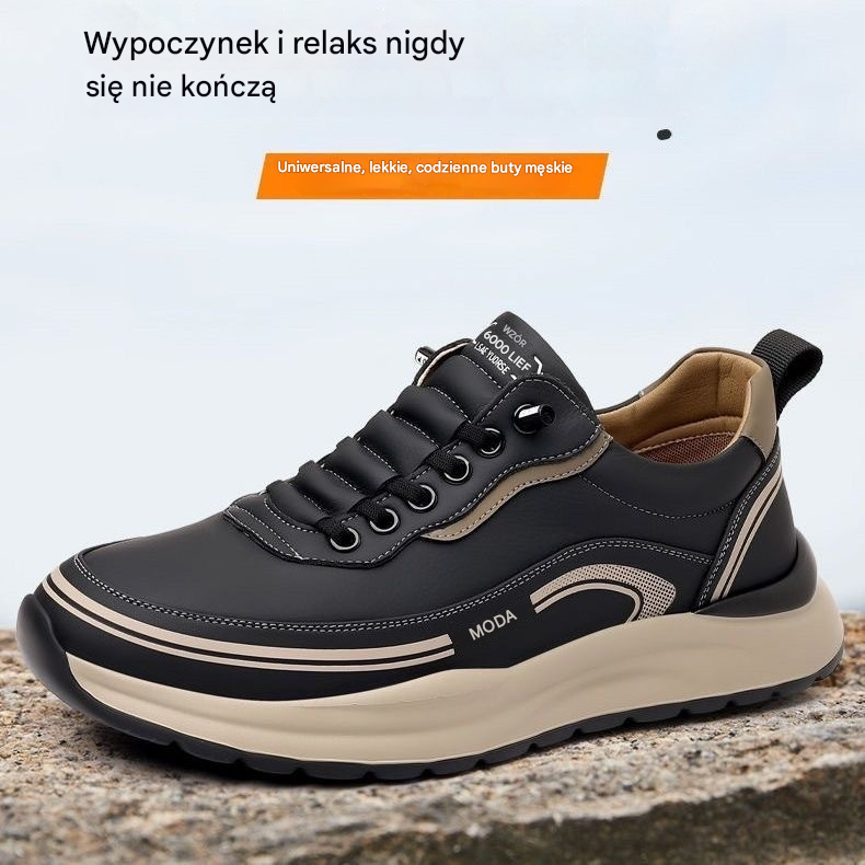 🔥Hit Sprzedaży 【Rabat 50%】👟【39-45】Wodoodporne i odporne na plamy skórzane trampki z miękką i wygodną podeszwą.